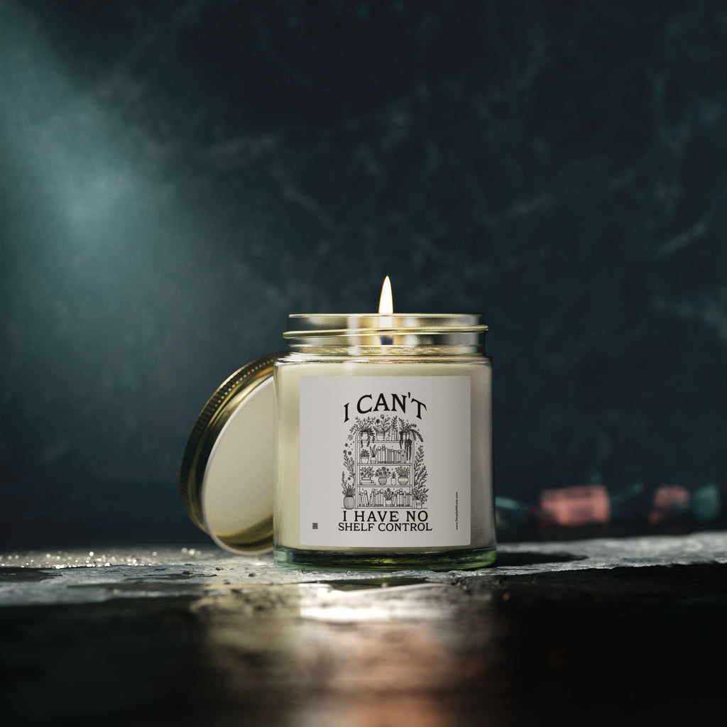 Funny Scented Candle — "I Can't, I Have No Shelf Control" (Coconut Apricot Wax, 4oz/9oz)