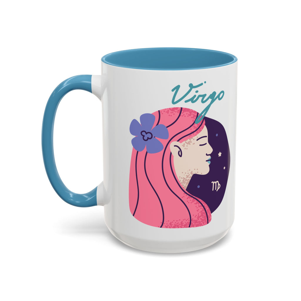 Cute Virgo Zodiac Mug — 15oz (Pink, Light Blue, & Navy)