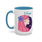 Cute Virgo Zodiac Mug — 15oz (Pink, Light Blue, & Navy)