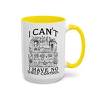 Funny "I Can't — I Have No Shelf Control" Accent Mug (15oz)
