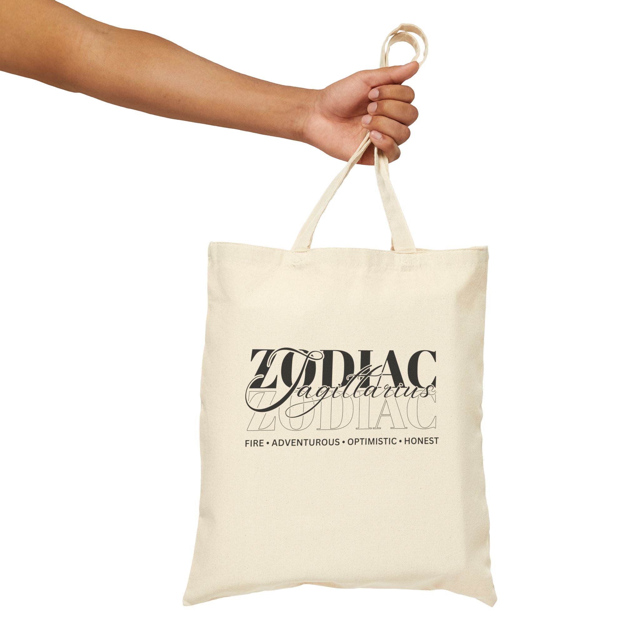 Sagittarius Zodiac Tote Bag — Cotton Canvas Astrology Tote