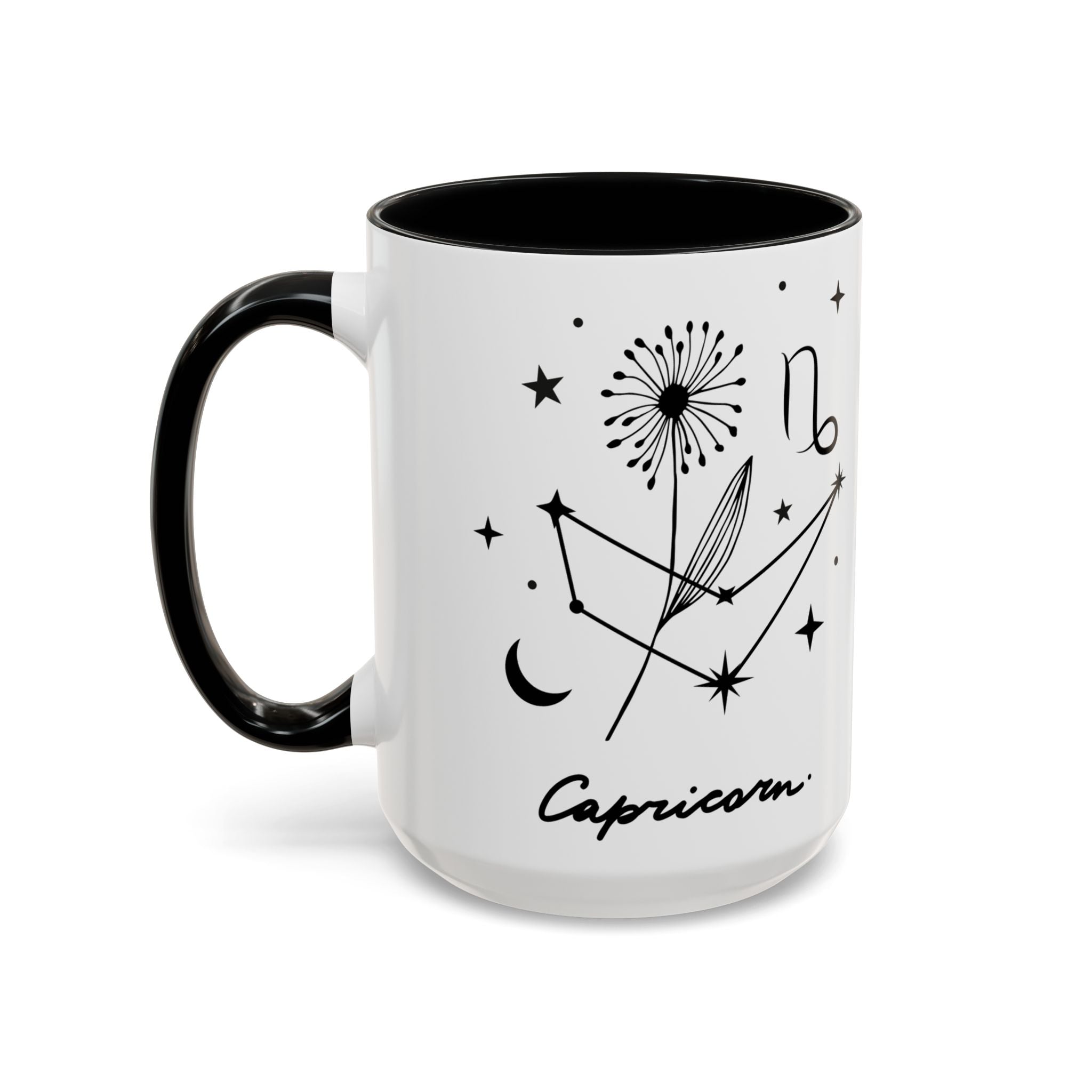 Capricorn Zodiac Mug — Minimal Celestial Horoscope Accent 15oz Mug
