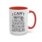 Funny "I Can't — I Have No Shelf Control" Accent Mug (15oz)