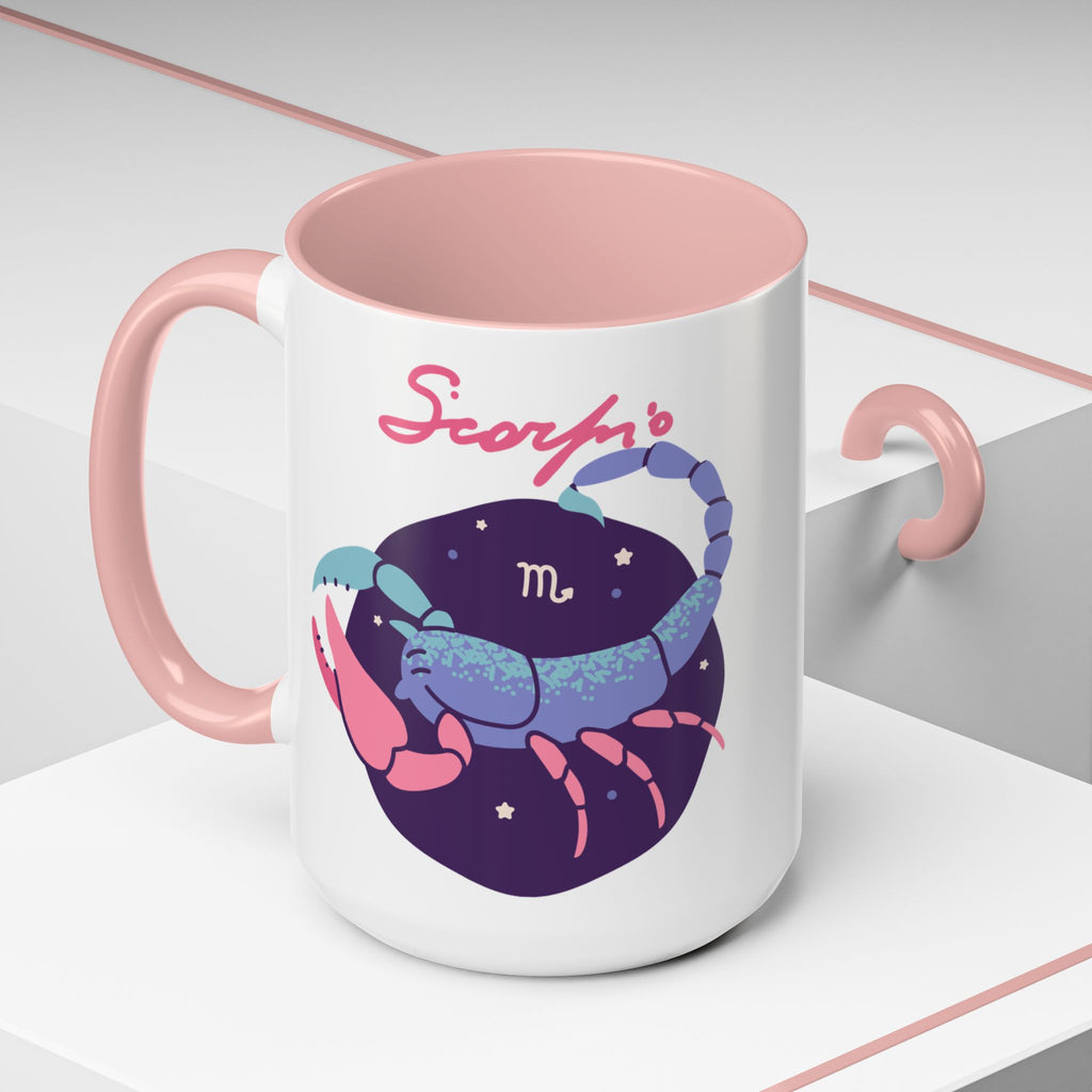 Cute Scorpio Zodiac Mug — 15oz (Pink, Light Blue, & Navy)