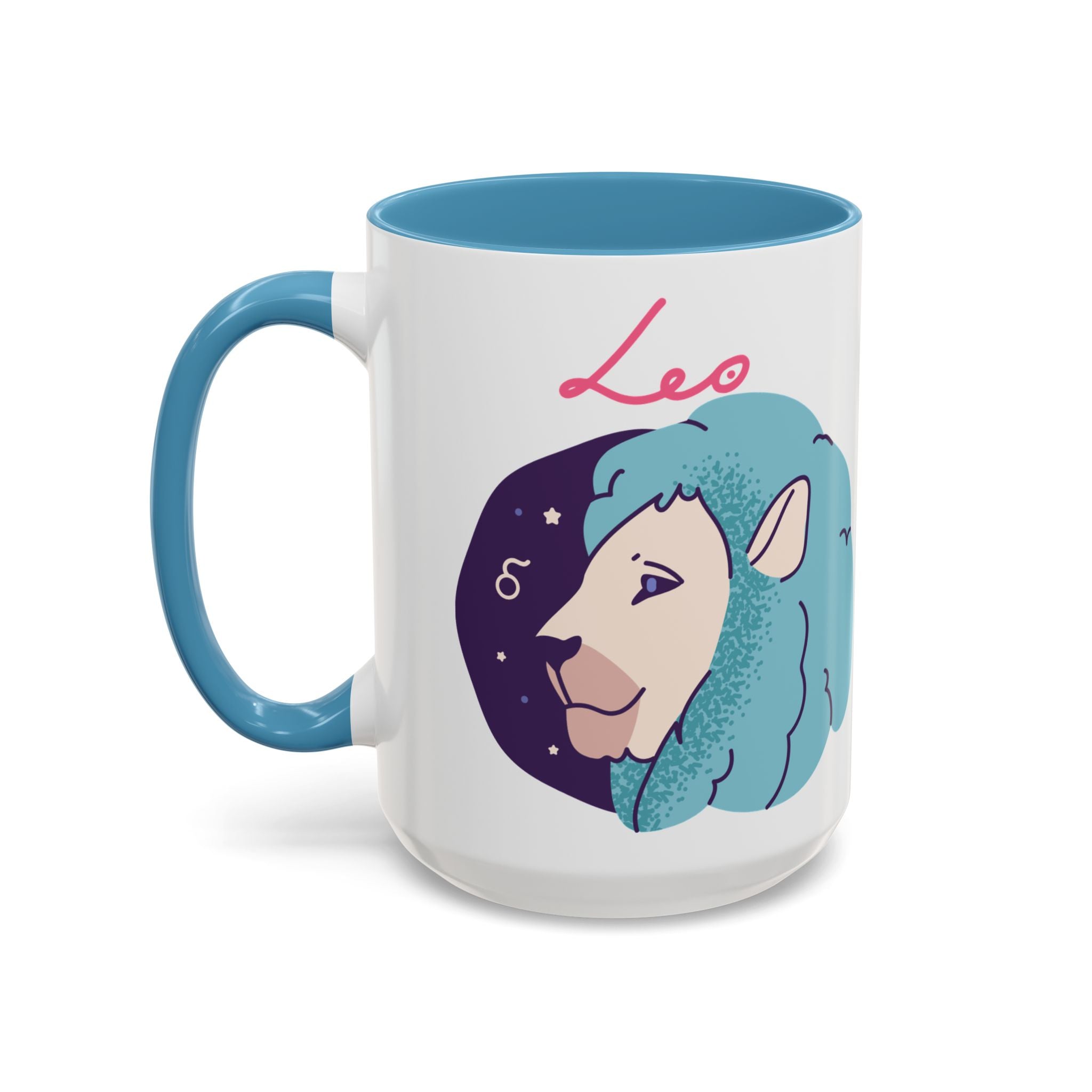 Cute Leo Zodiac Mug — 15oz (Pink, Light Blue, & Navy)