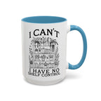 Funny "I Can't — I Have No Shelf Control" Accent Mug (15oz)