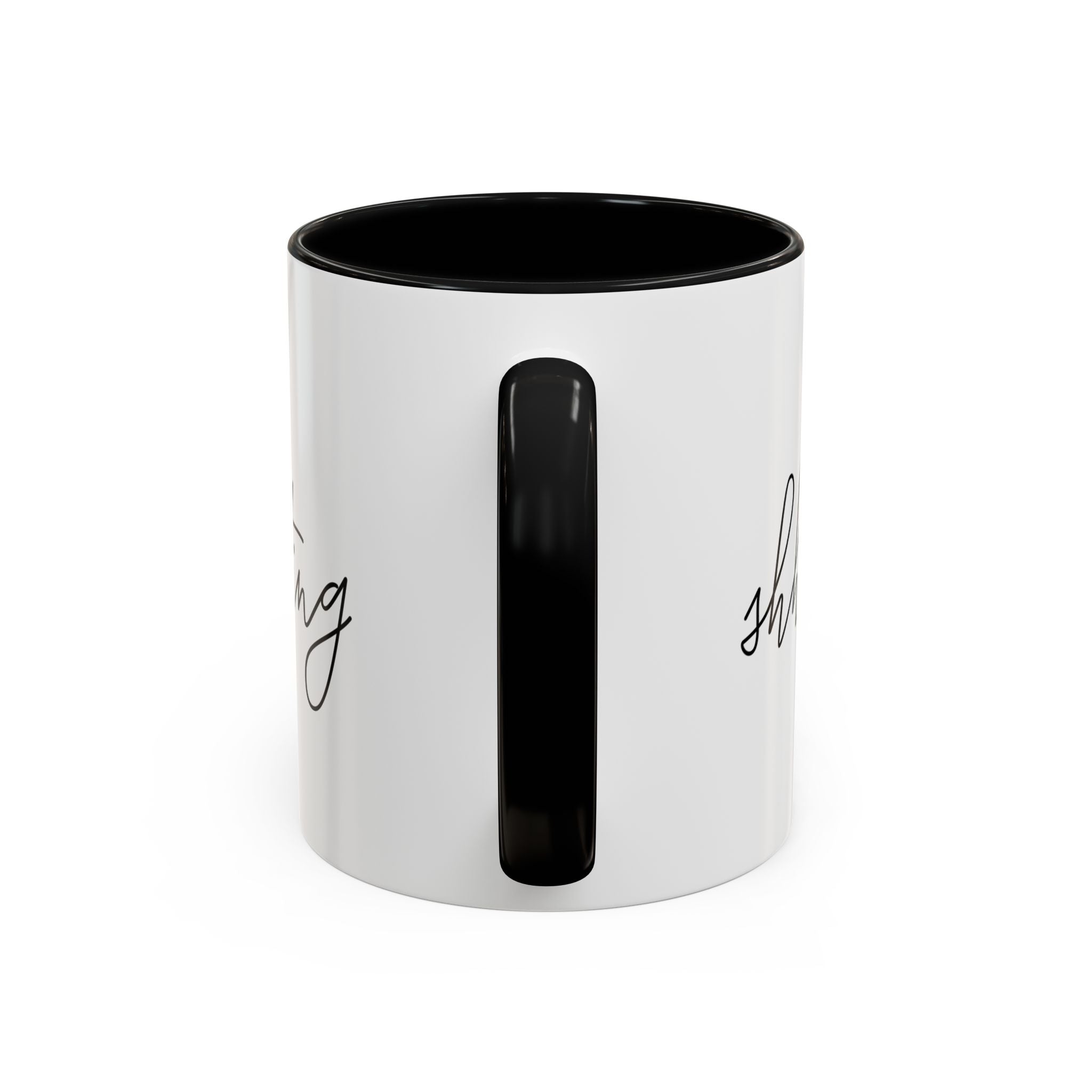 "Shh, I'm Manifesting" Accent Coffee Mug — Funny Minimal 11/15oz