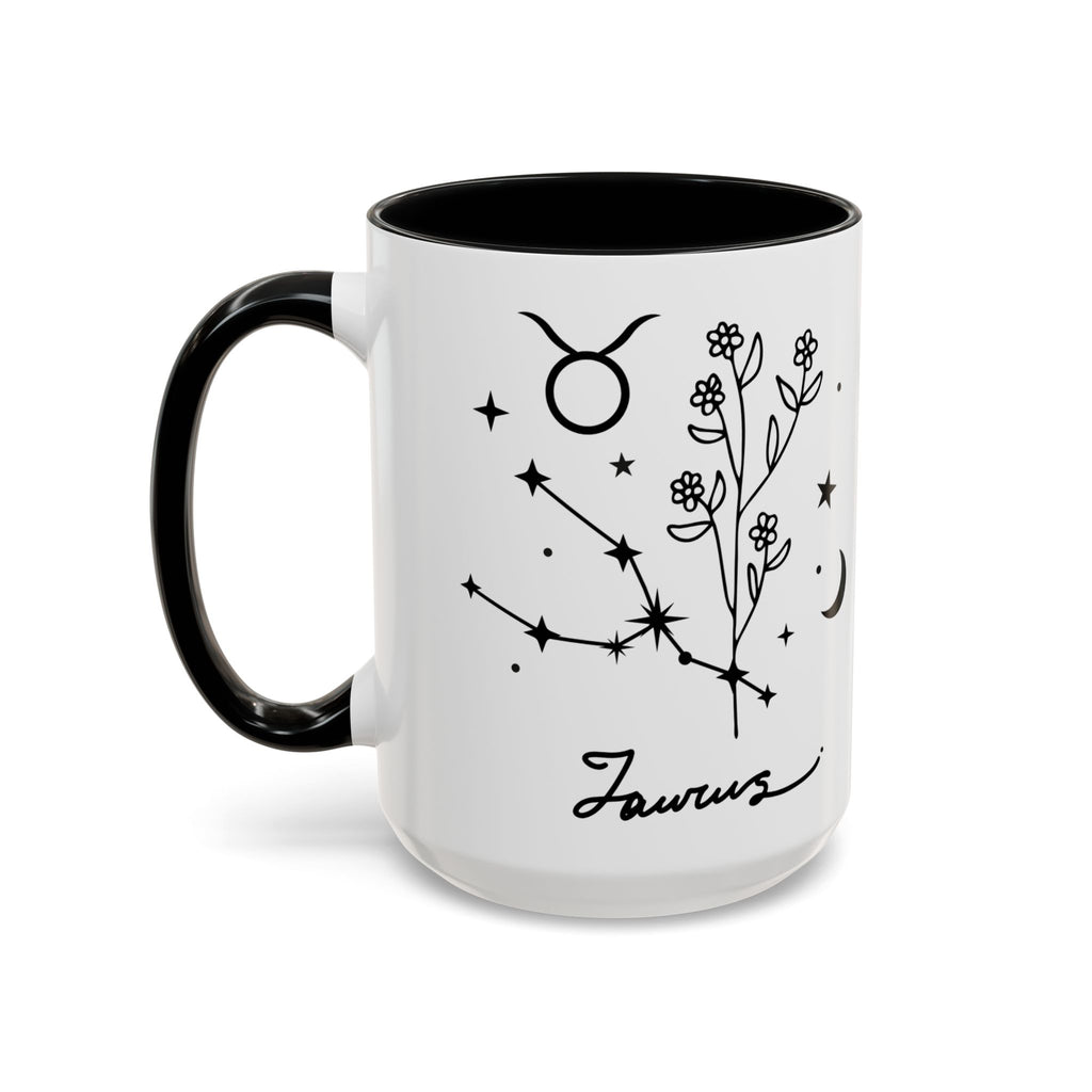 Taurus Zodiac Accent Coffee Mug — Minimal Celestial Horoscope 11/15oz