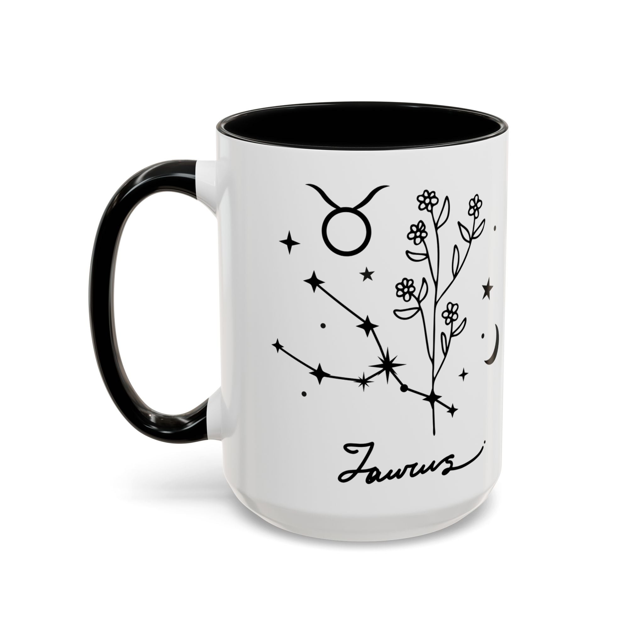 Taurus Zodiac Accent Coffee Mug — Minimal Celestial Horoscope 11/15oz
