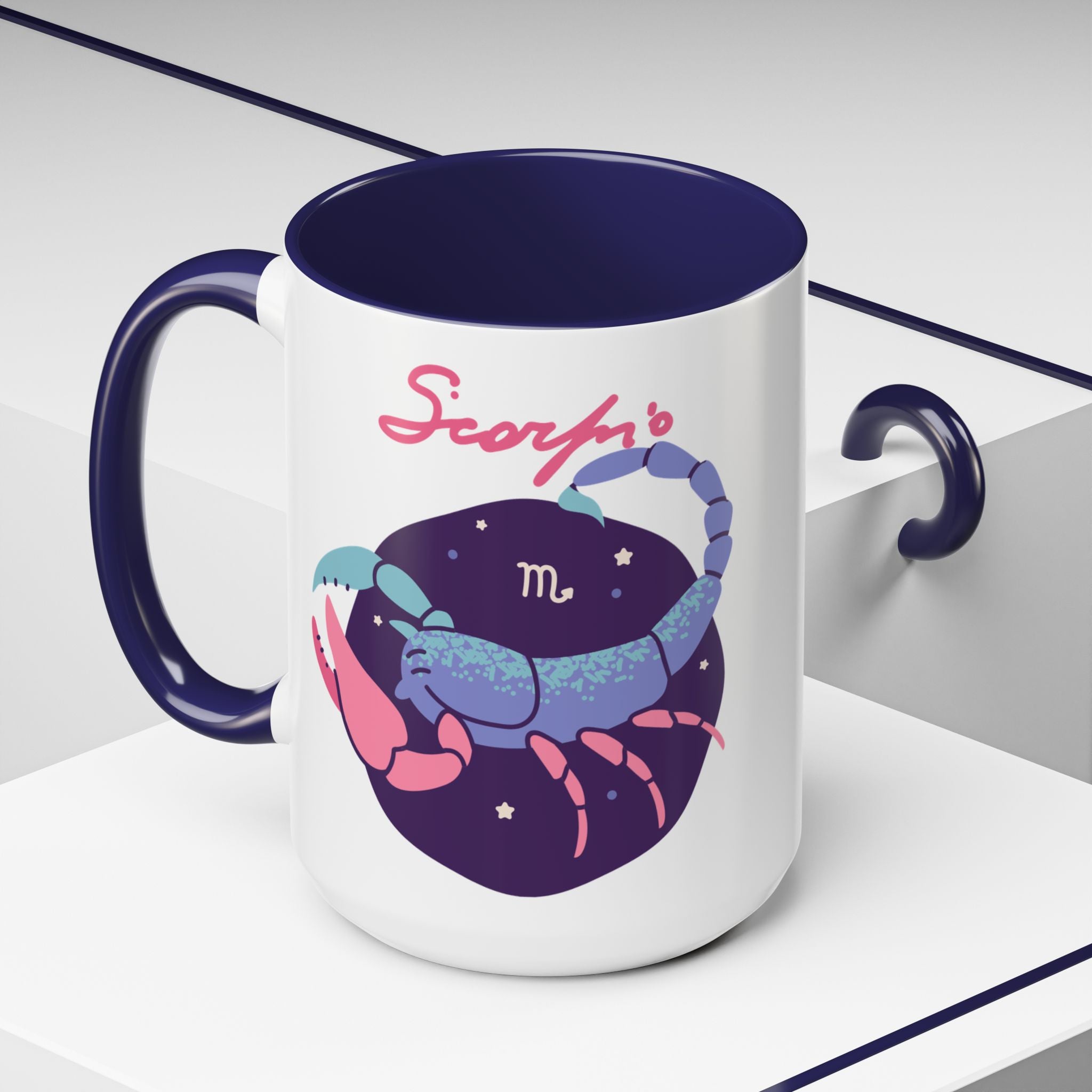 Cute Scorpio Zodiac Mug — 15oz (Pink, Light Blue, & Navy)