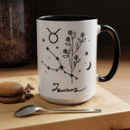 Taurus Zodiac Accent Coffee Mug — Minimal Celestial Horoscope 11/15oz