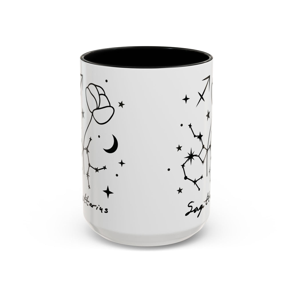 Sagittarius Zodiac Mug — Minimal Celestial Horoscope Accent 15oz Mug