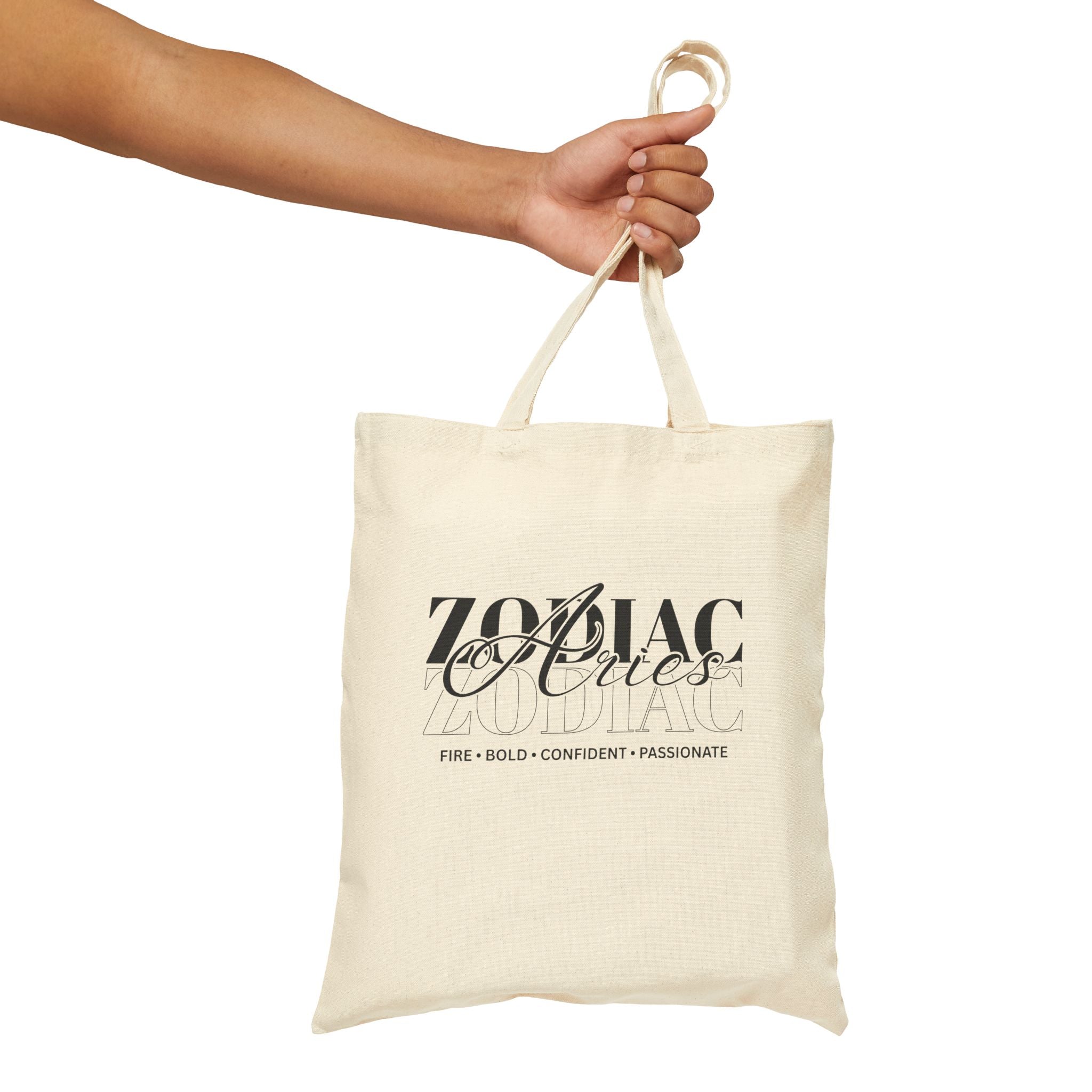 Aries Zodiac Tote Bag — Cotton Canvas Astrology Tote