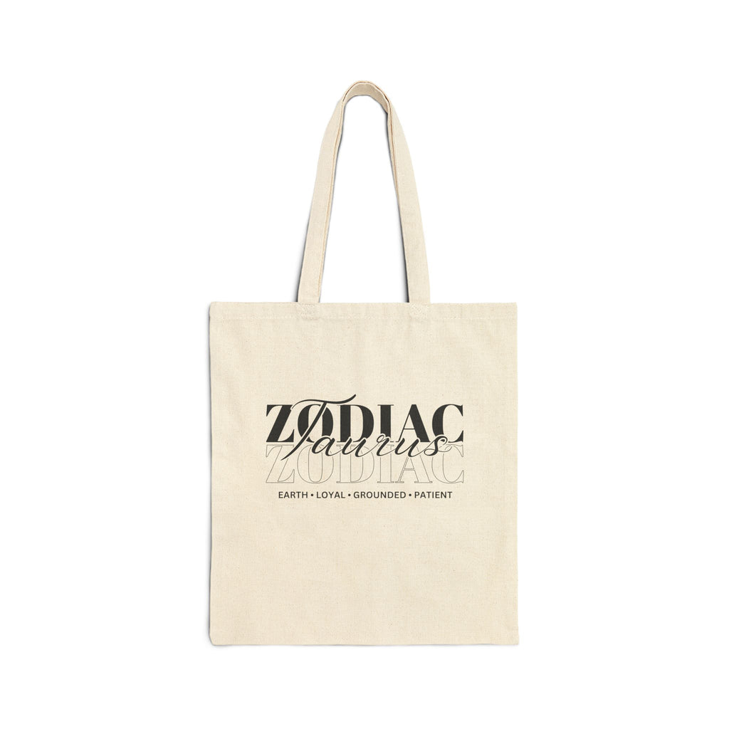 Taurus Zodiac Tote Bag — Cotton Canvas Astrology Tote
