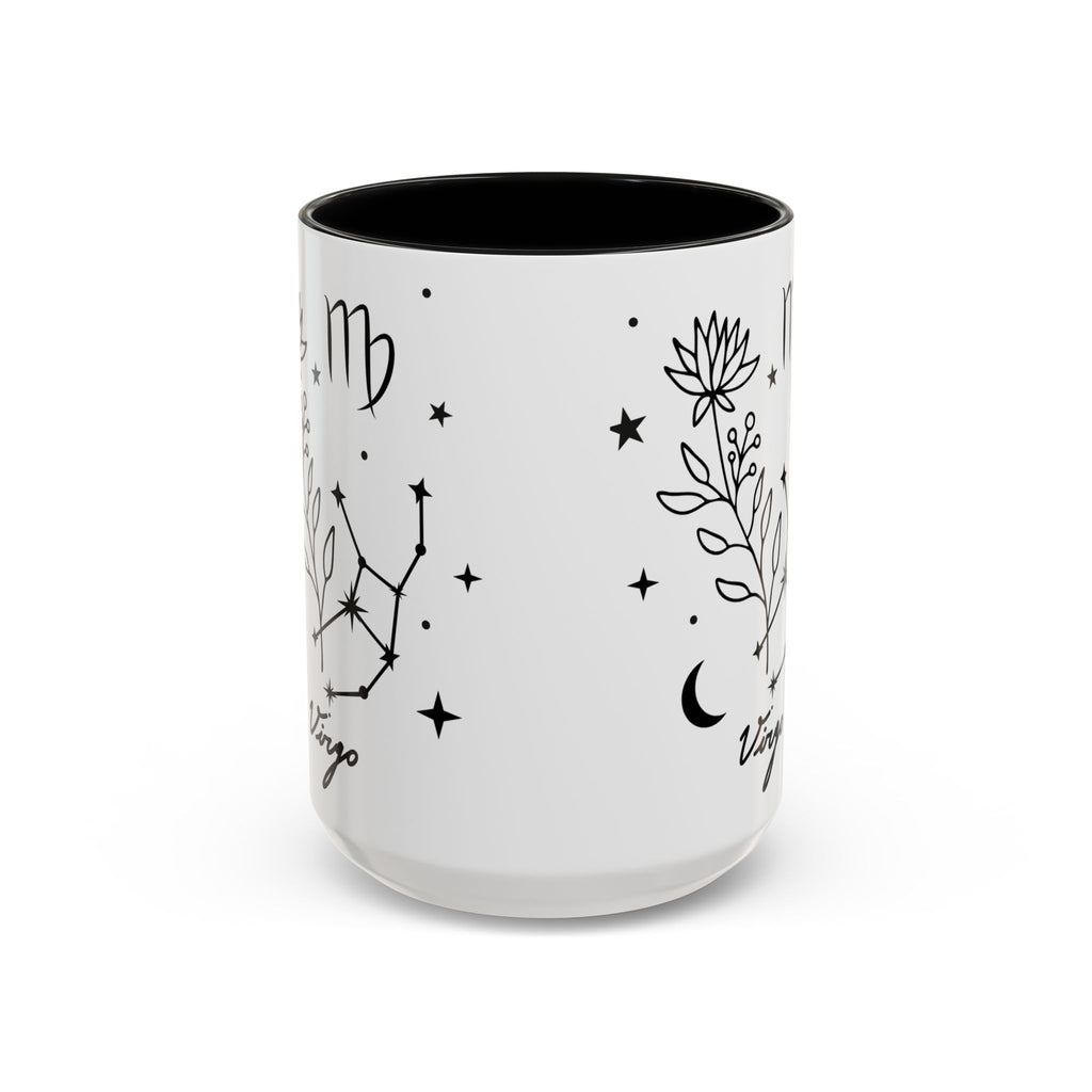 Virgo Zodiac Mug — Minimal Celestial Horoscope Accent 15oz Mug
