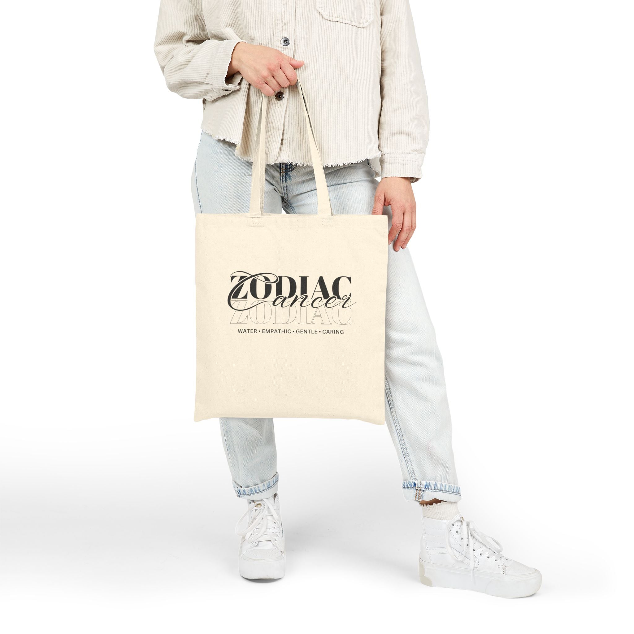 Cancer Zodiac Cotton Canvas Tote — Astrology Tote Bag