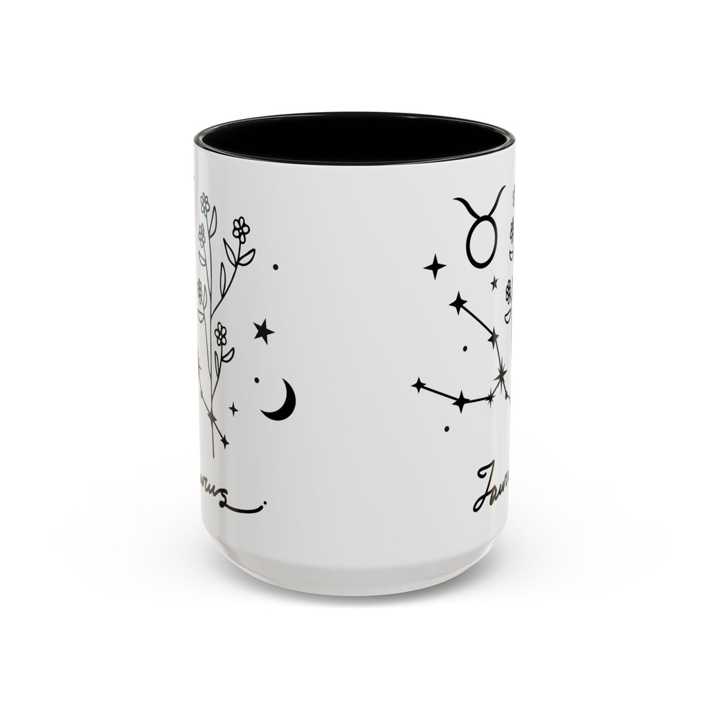 Taurus Zodiac Accent Coffee Mug — Minimal Celestial Horoscope 11/15oz