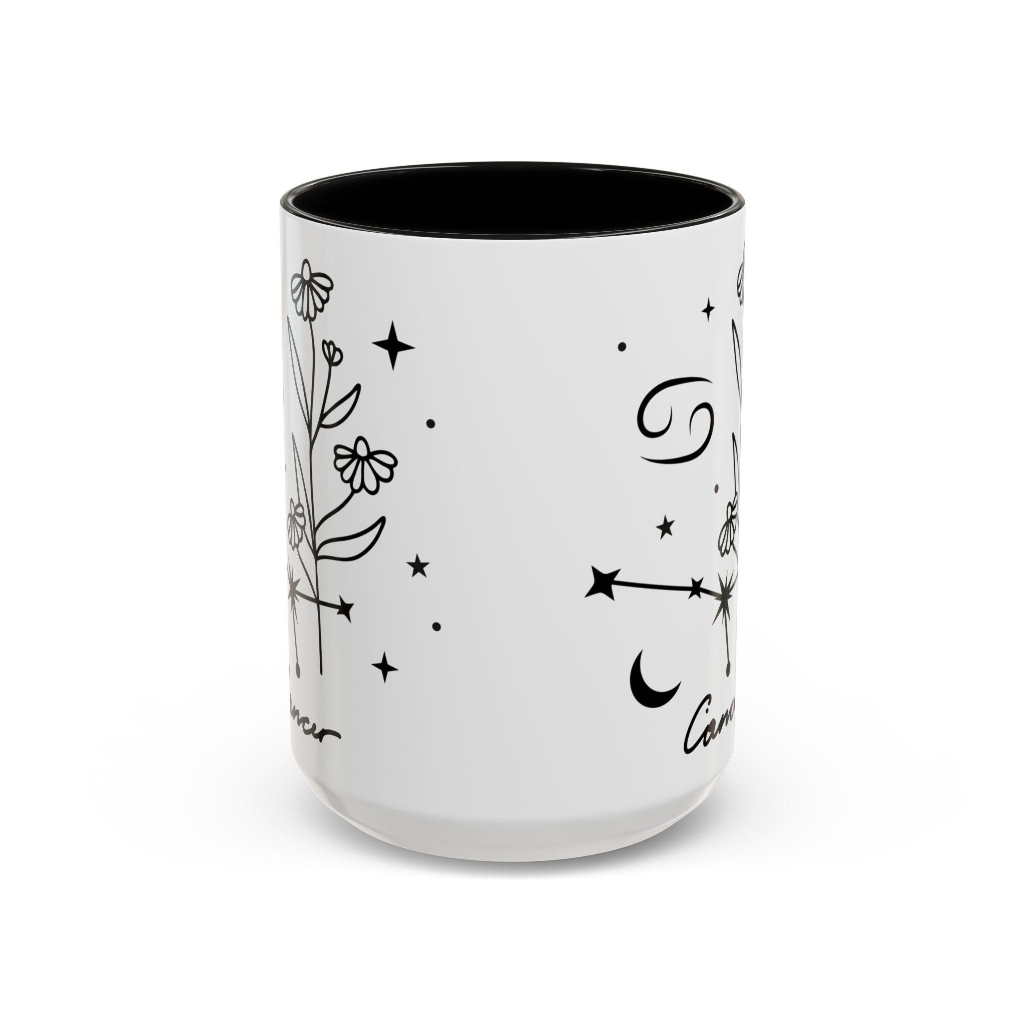 Zodiac Cancer Mug — Minimal Celestial Horoscope Accent, 15oz Mug