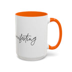 "Shh, I'm Manifesting" Accent Coffee Mug — Funny Minimal 11/15oz