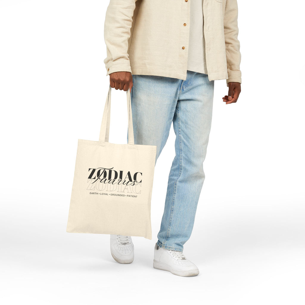 Taurus Zodiac Tote Bag — Cotton Canvas Astrology Tote