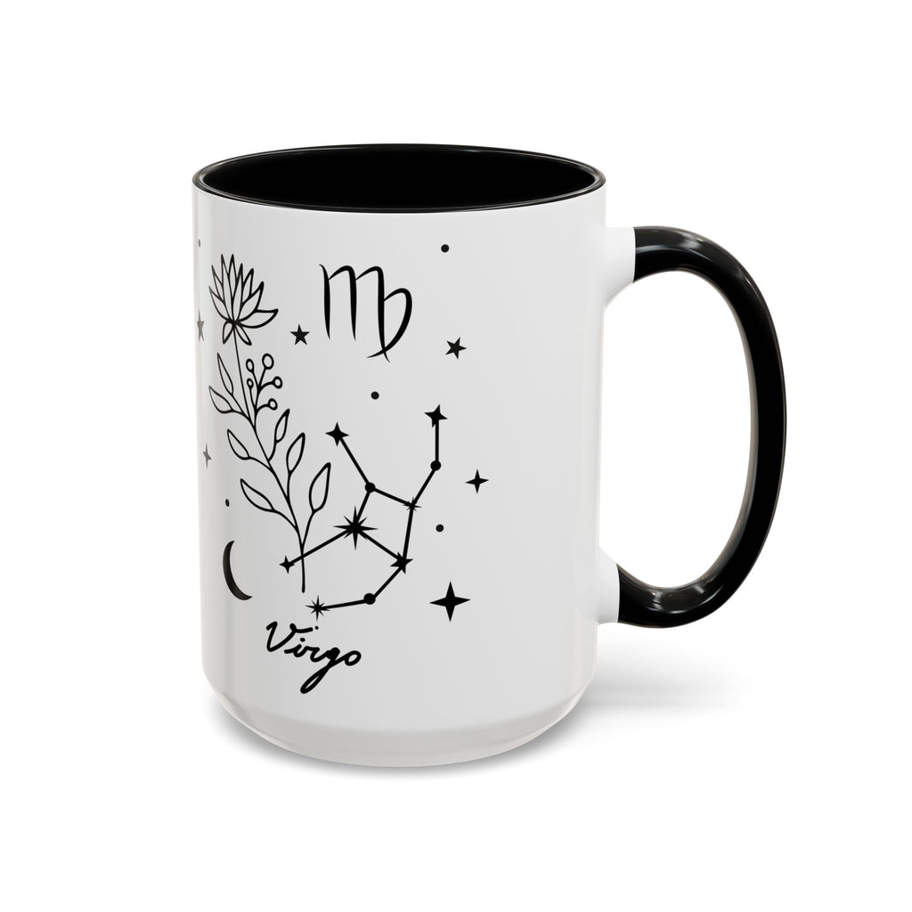 Virgo Zodiac Mug — Minimal Celestial Horoscope Accent 15oz Mug