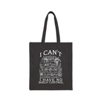 Tote Bag — "I Can't, I Have No Shelf Control" Funny Pack-Rat Canvas Tote, natural