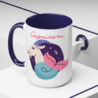 Cute Capricorn Zodiac Mug — 15oz (Pink, Light Blue, & Navy)