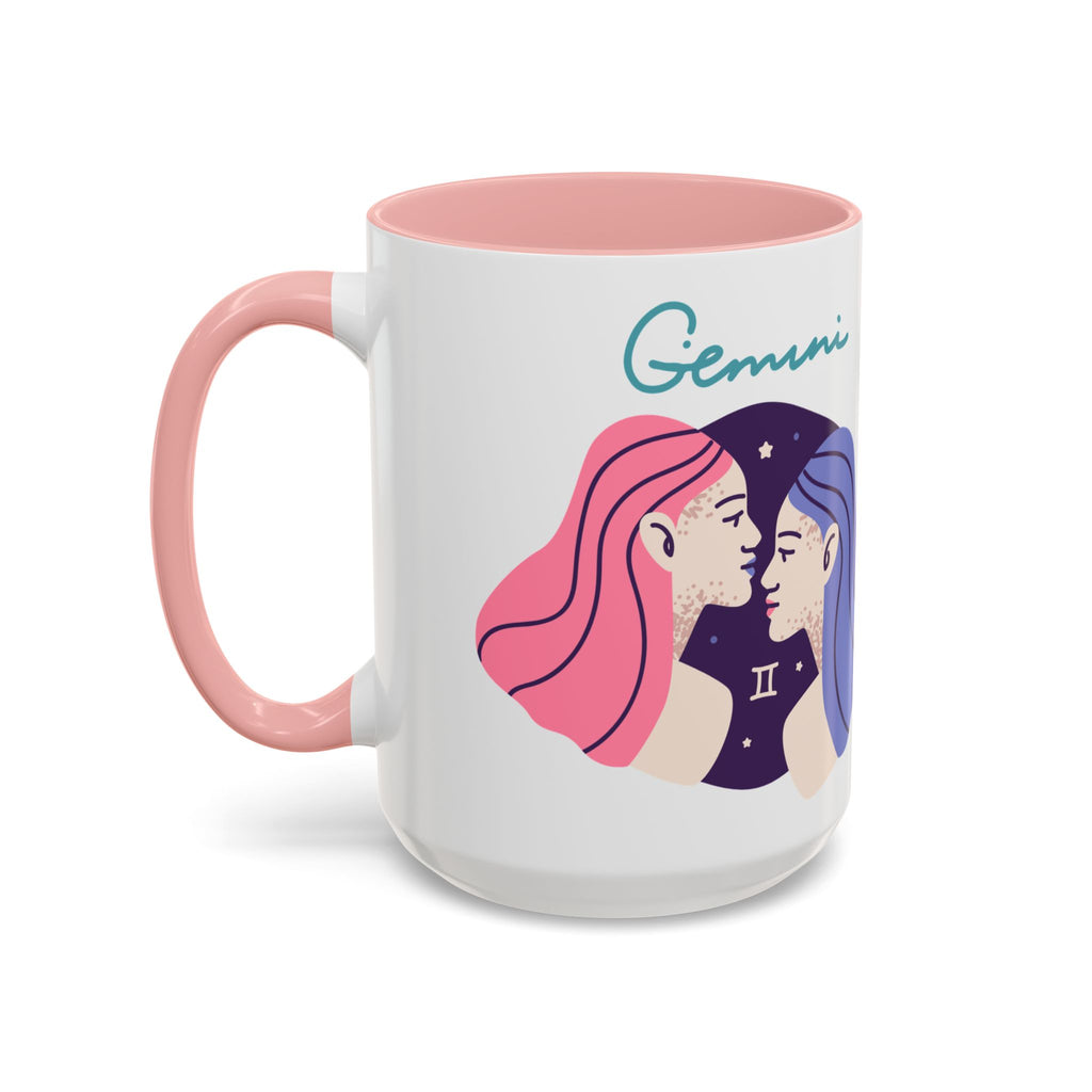 Cute Gemini Zodiac Mug — 15oz (Pink, Light Blue, & Navy)
