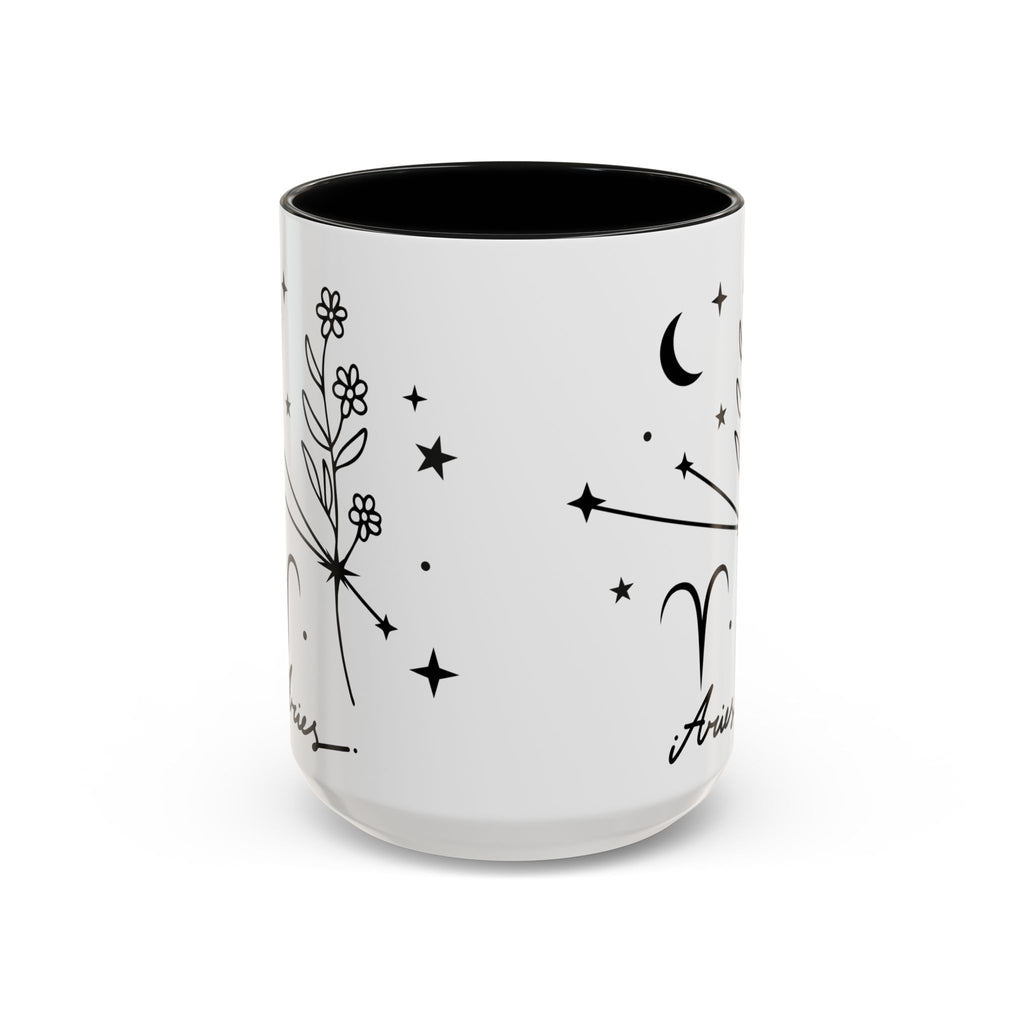 Aries Zodiac Mug — Minimal Celestial Horoscope Accent 15oz Mug
