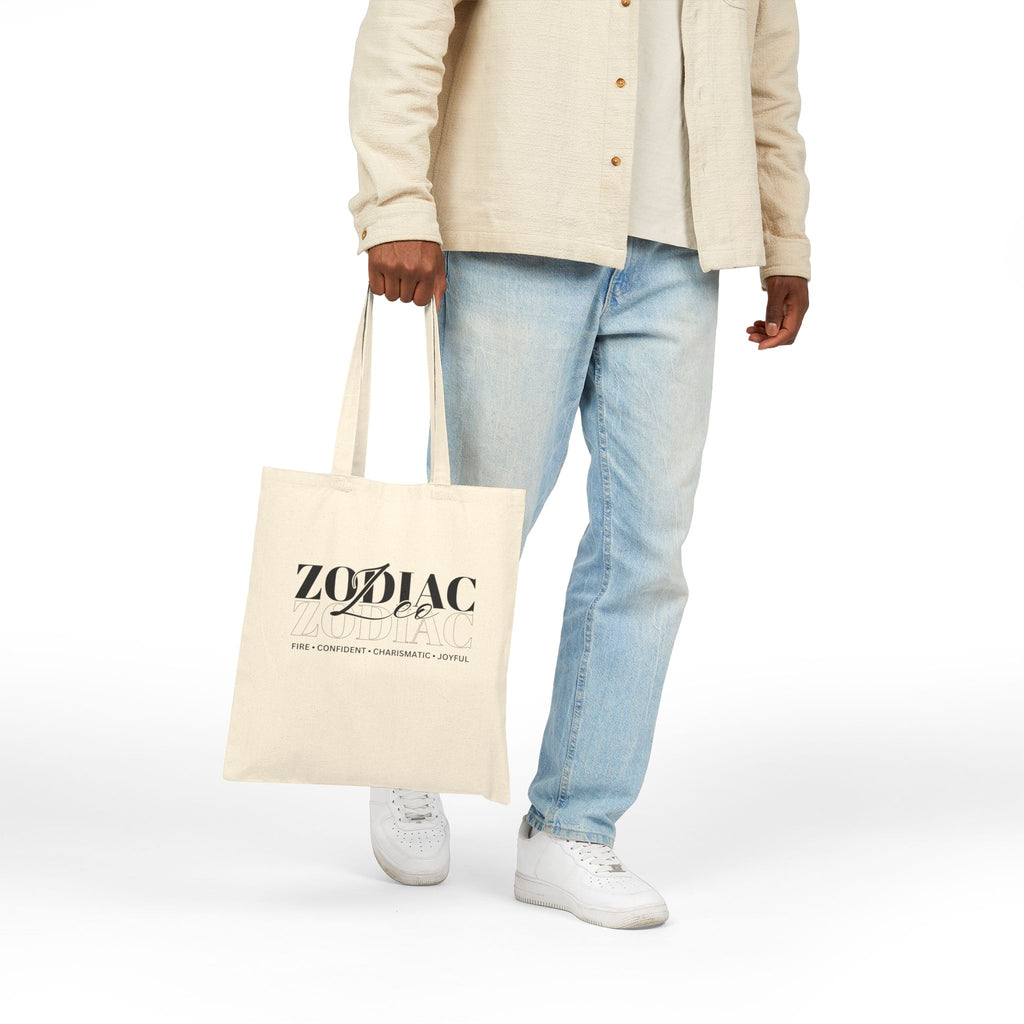 Leo Zodiac Tote Bag — Cotton Canvas Astrology Tote