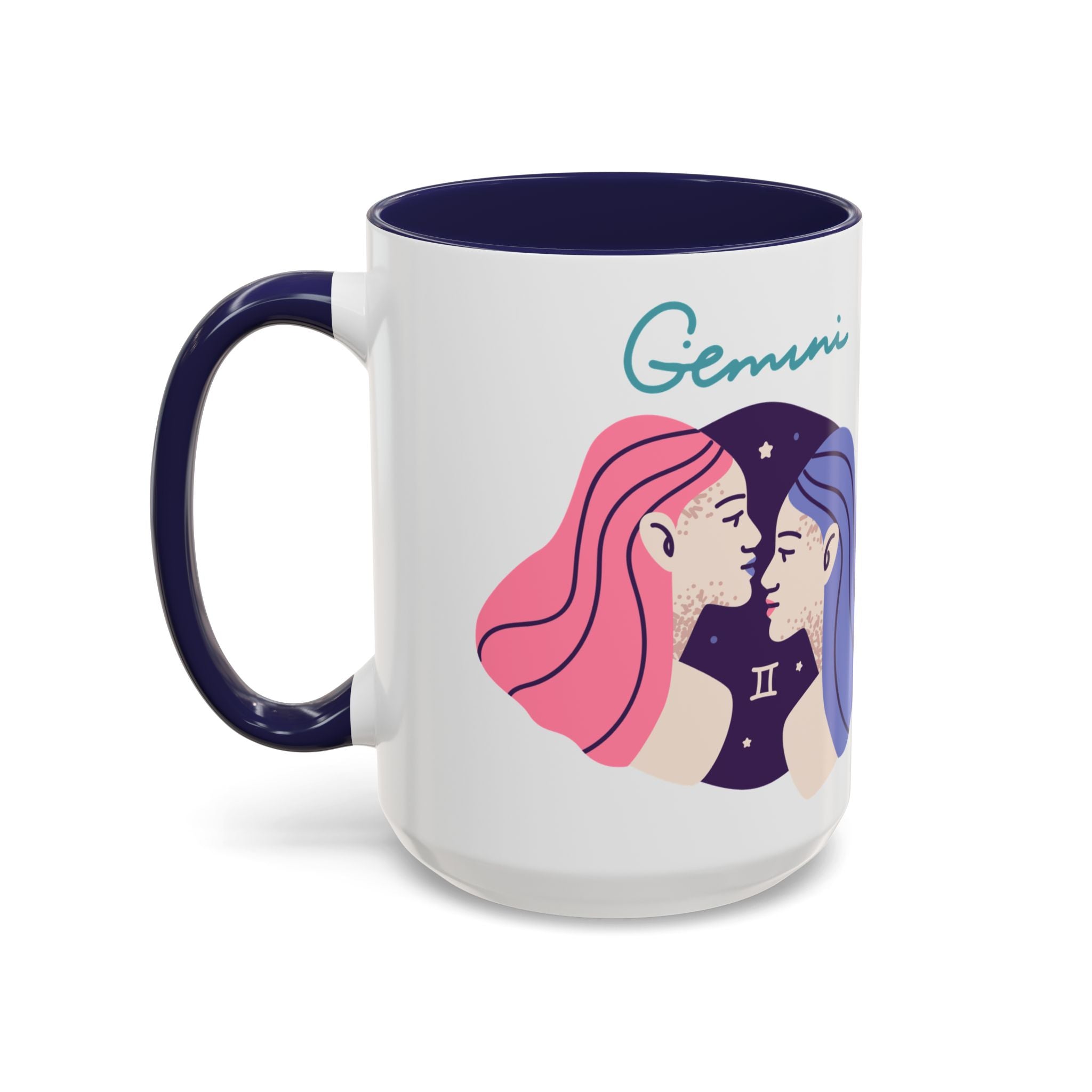 Cute Gemini Zodiac Mug — 15oz (Pink, Light Blue, & Navy)