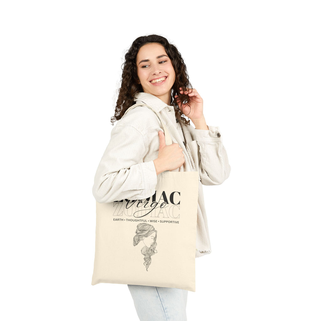 Virgo Zodiac Tote Bag — Cotton Canvas Astrology Tote