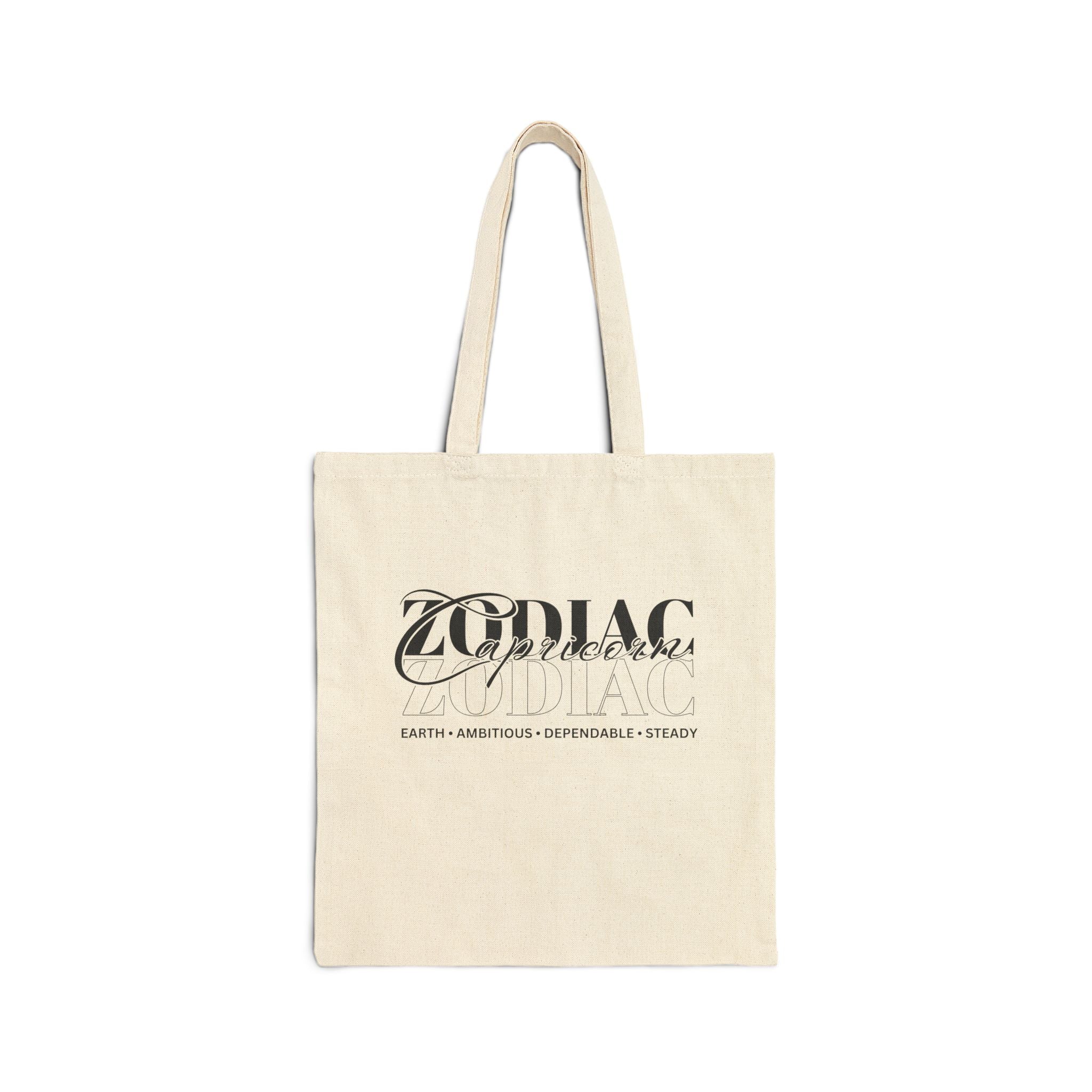 Capricorn Zodiac Tote Bag — Cotton Canvas Astrology Tote