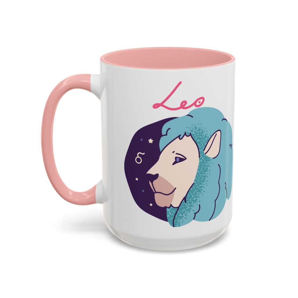 Cute Leo Zodiac Mug — 15oz (Pink, Light Blue, & Navy)