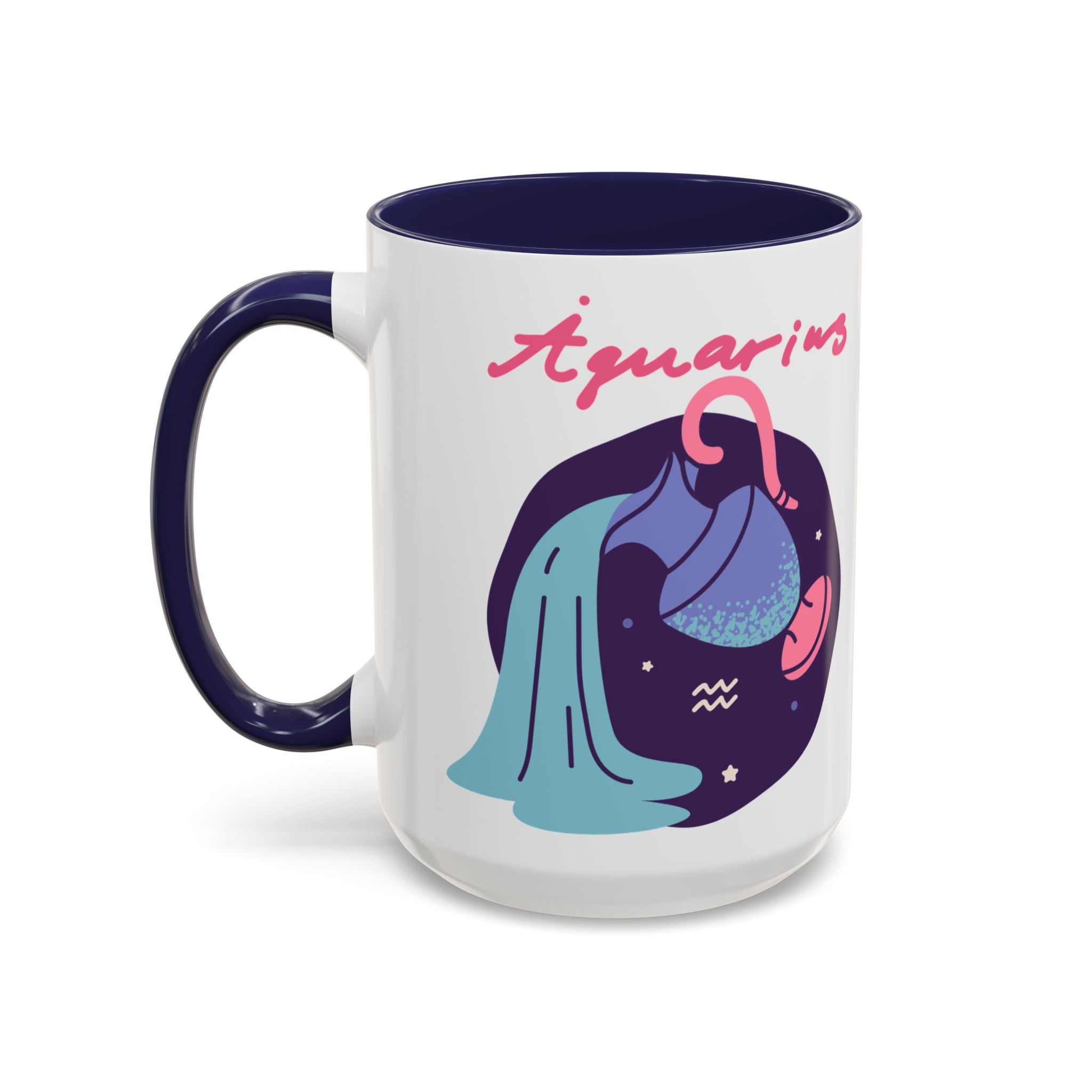 Cute Aquarius Zodiac Mug — 15oz (Pink, Light Blue, & Navy)