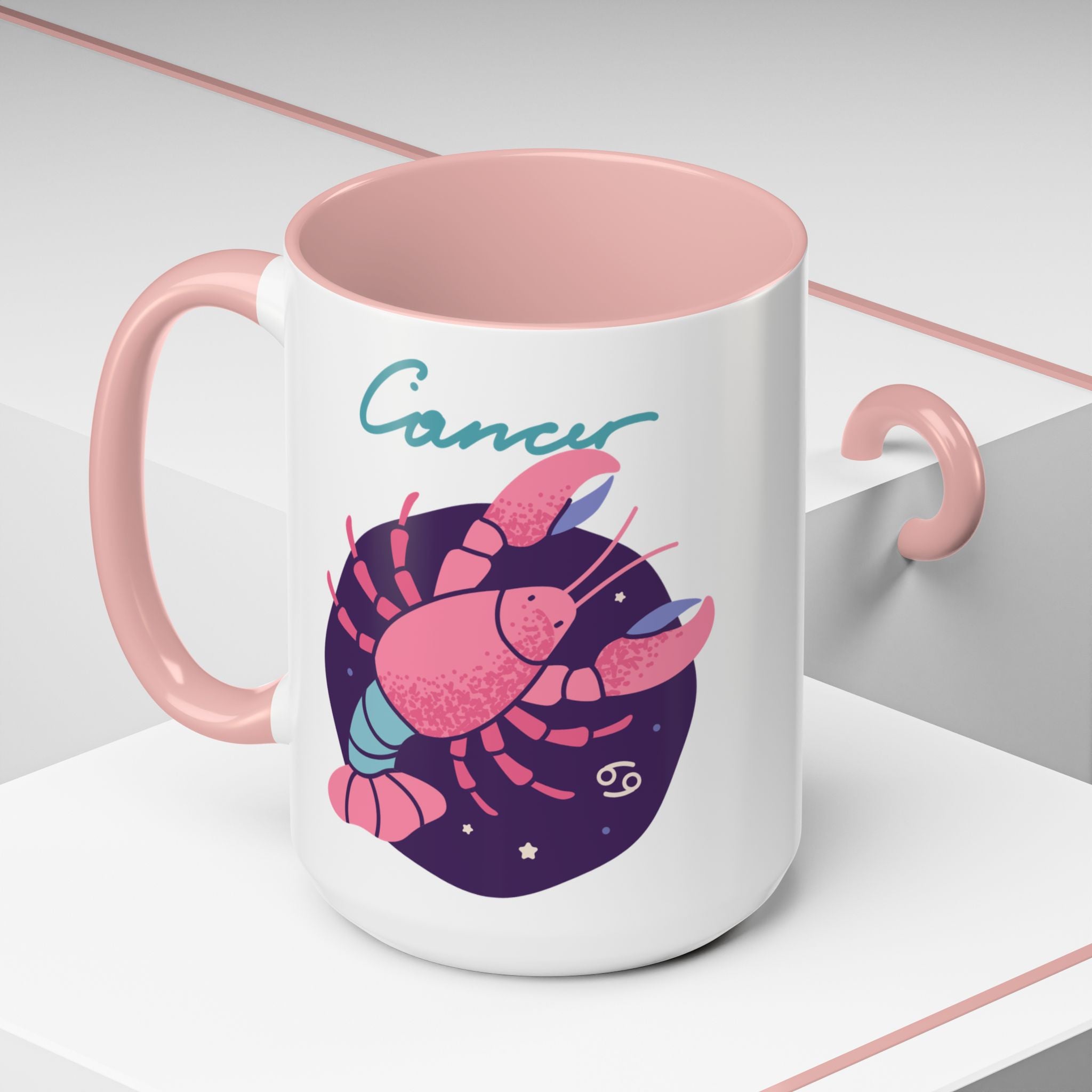 Cute Cancer Zodiac Mug — 15oz (Pink, Light Blue, & Navy)