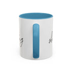 "Shh, I'm Manifesting" Accent Coffee Mug — Funny Minimal 11/15oz
