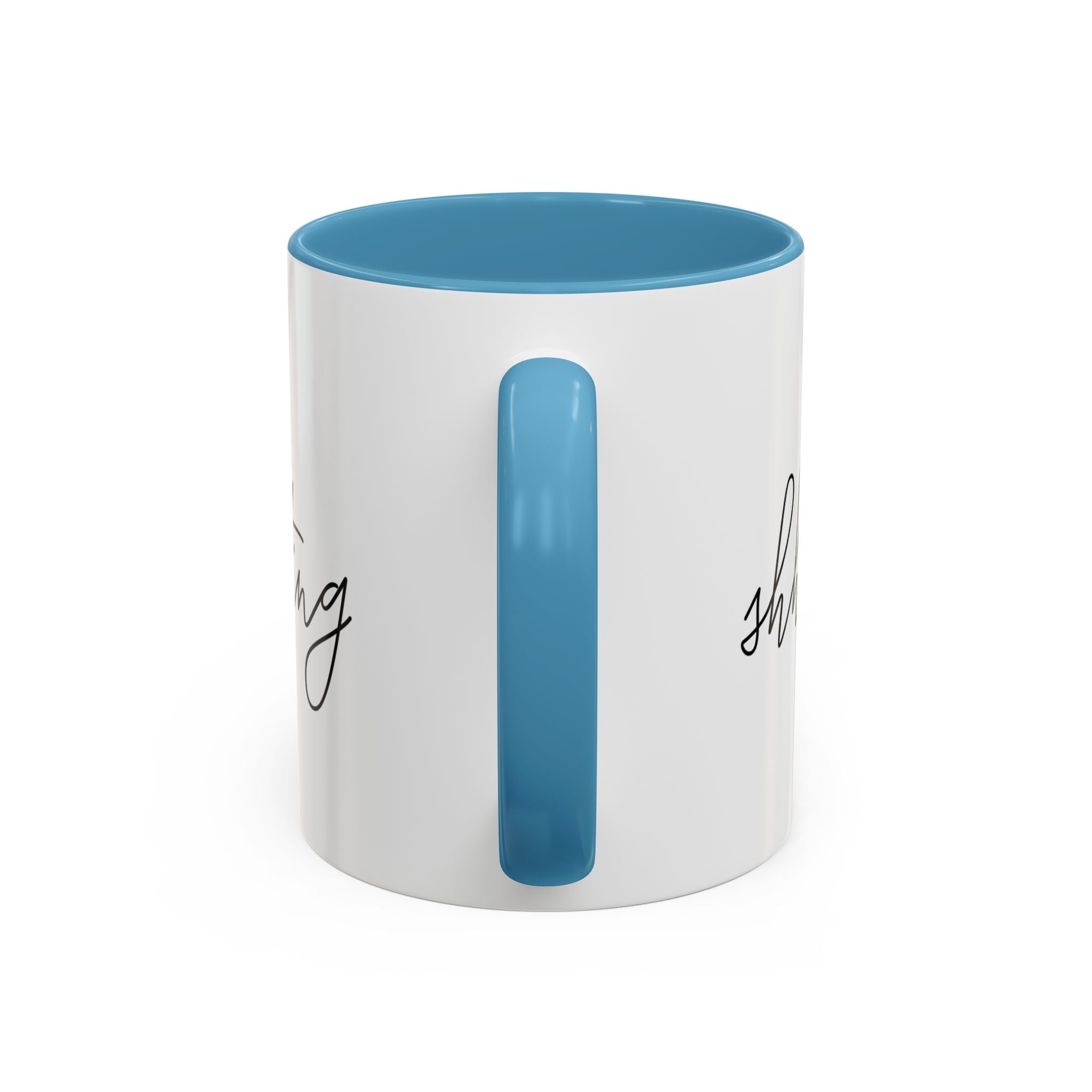 "Shh, I'm Manifesting" Accent Coffee Mug — Funny Minimal 11/15oz