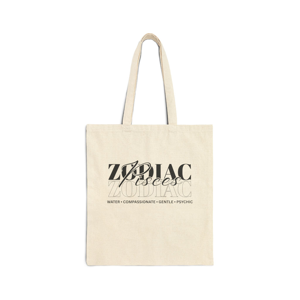 Pisces Zodiac Tote Bag — Cotton Canvas Astrology Tote