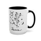 Taurus Zodiac Accent Coffee Mug — Minimal Celestial Horoscope 11/15oz