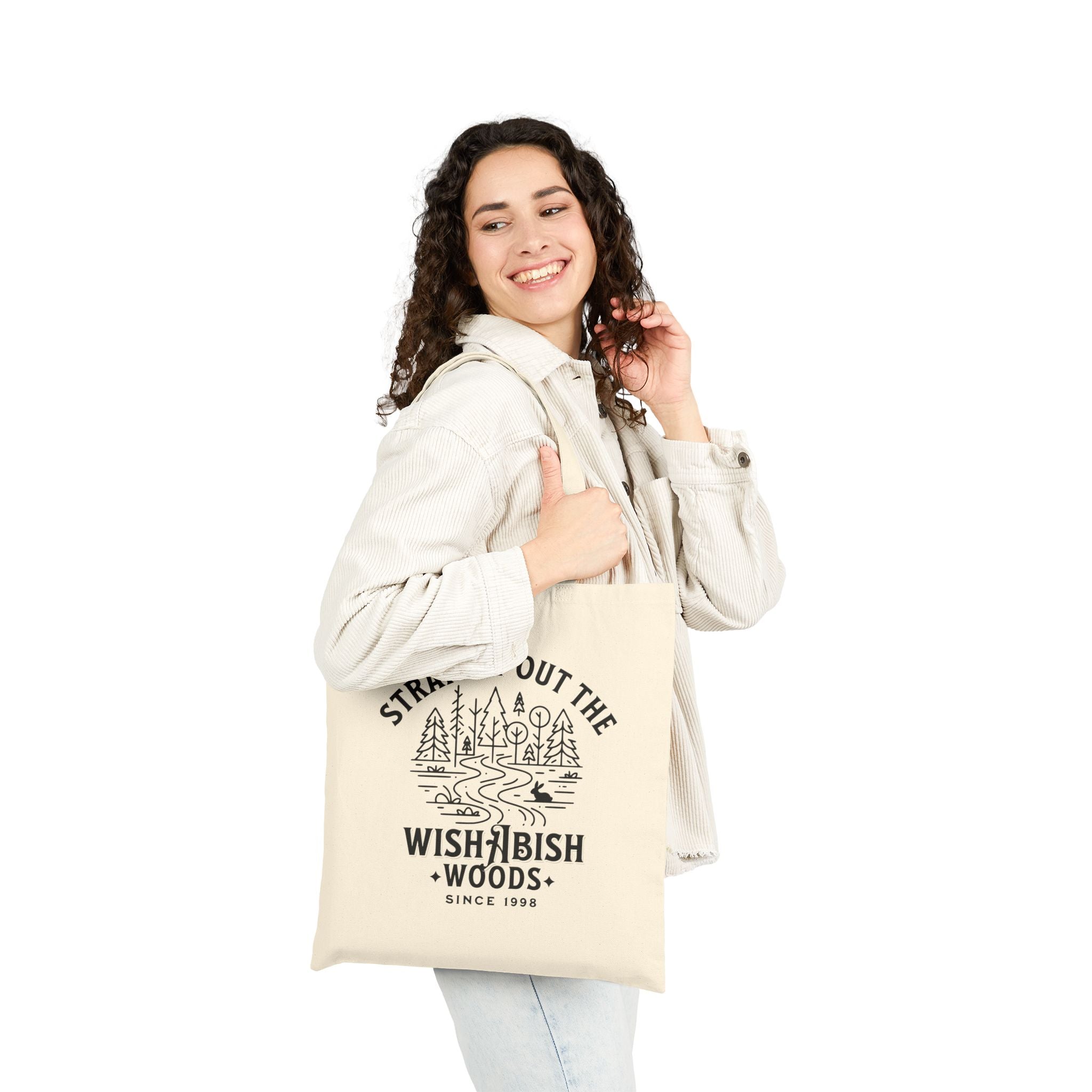 Funny Canvas Tote Bag — "Straight Out The WishAbish Woods" Humor Heals