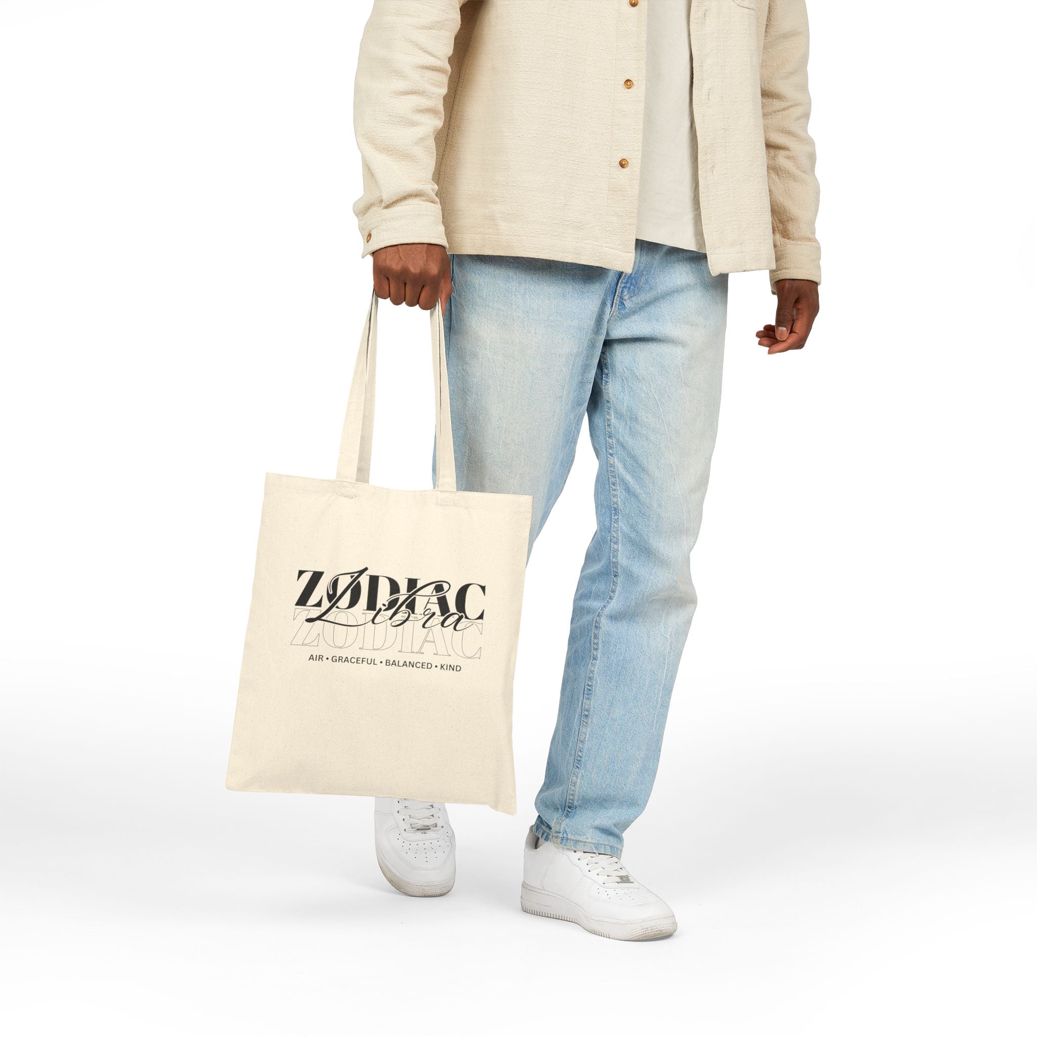 Libra Zodiac Tote Bag — Cotton Canvas Astrology Tote