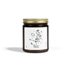 Zodiac Cancer Coconut Apricot Wax Scented Candle — 9oz Botanical Glass Jar (Beachwood)