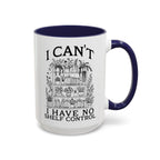 Funny "I Can't — I Have No Shelf Control" Accent Mug (15oz)