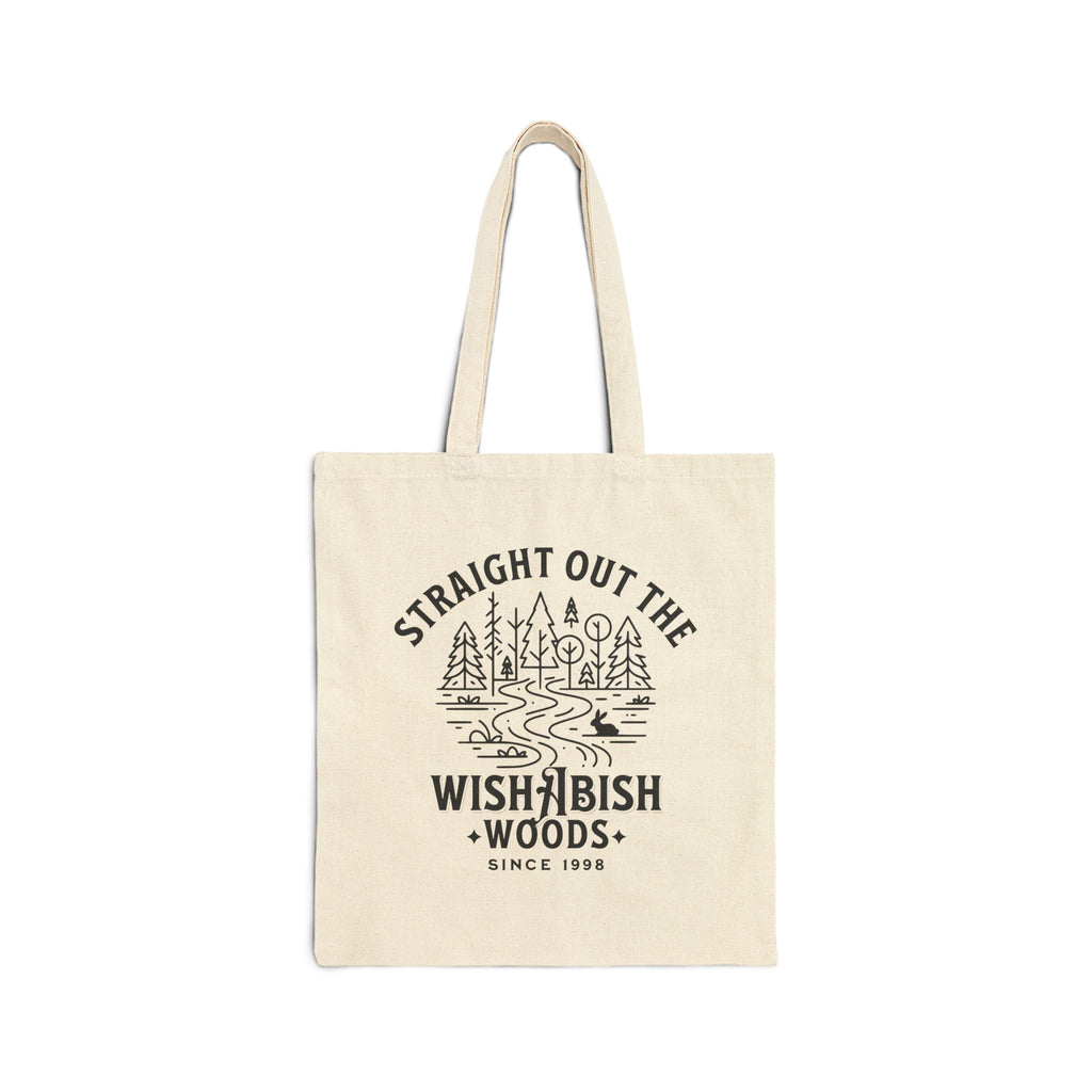 Funny Canvas Tote Bag — "Straight Out The WishAbish Woods" Humor Heals