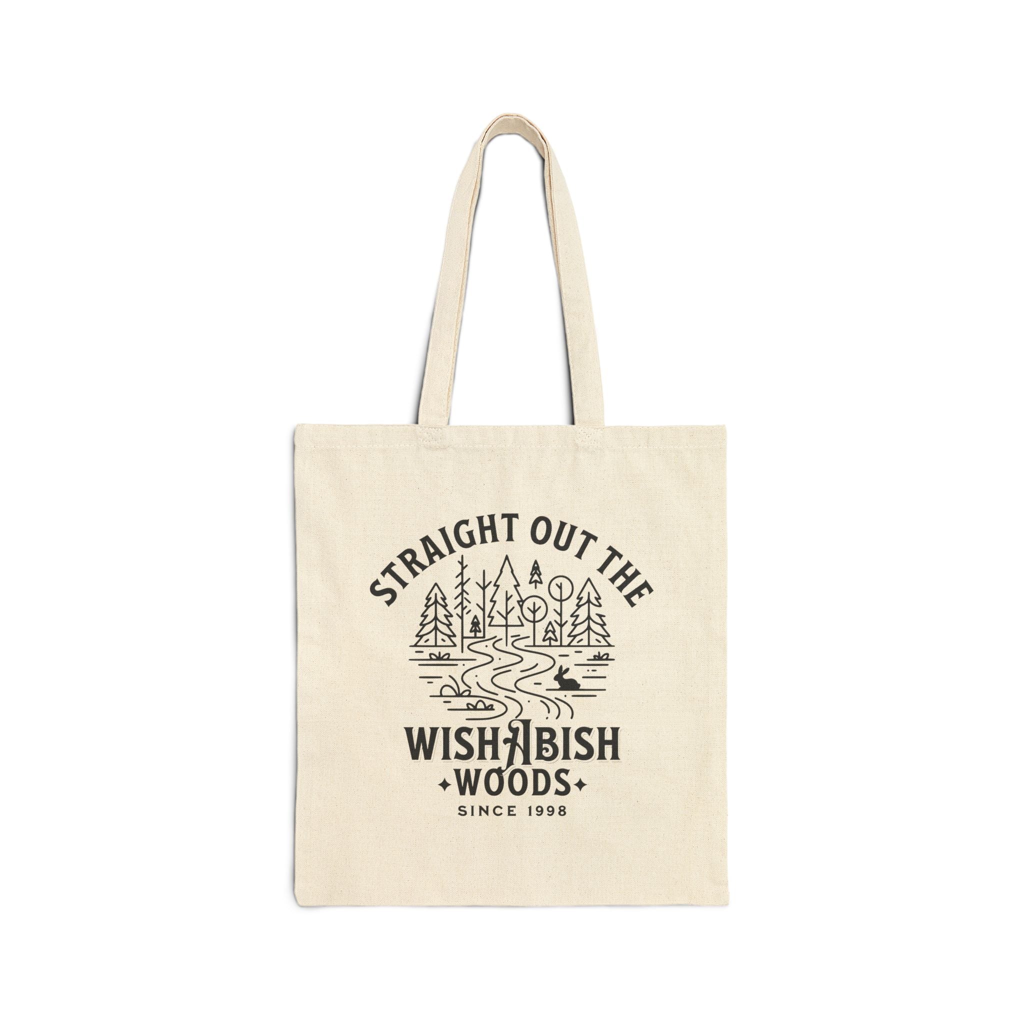 Funny Canvas Tote Bag — "Straight Out The WishAbish Woods" Humor Heals