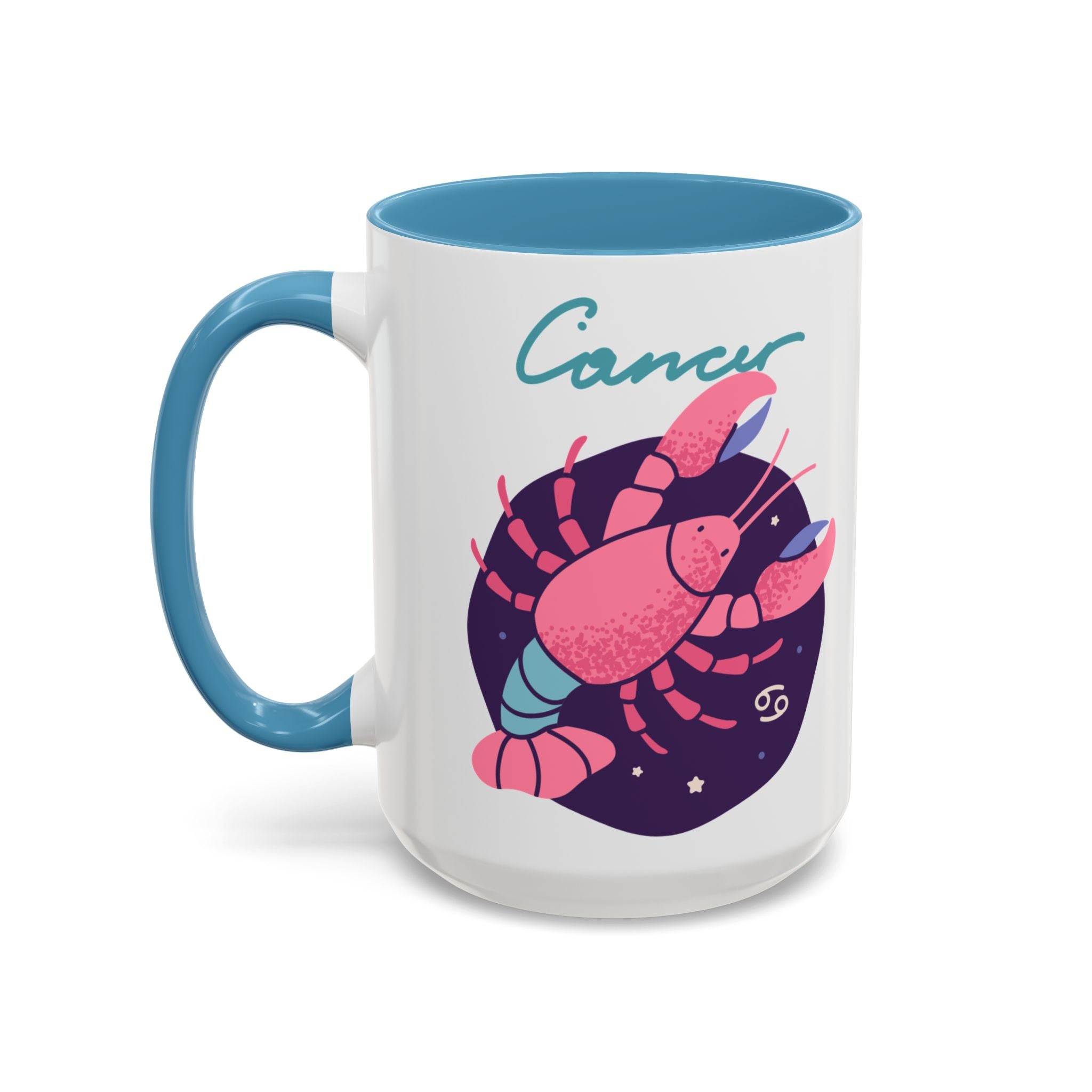 Cute Cancer Zodiac Mug — 15oz (Pink, Light Blue, & Navy)