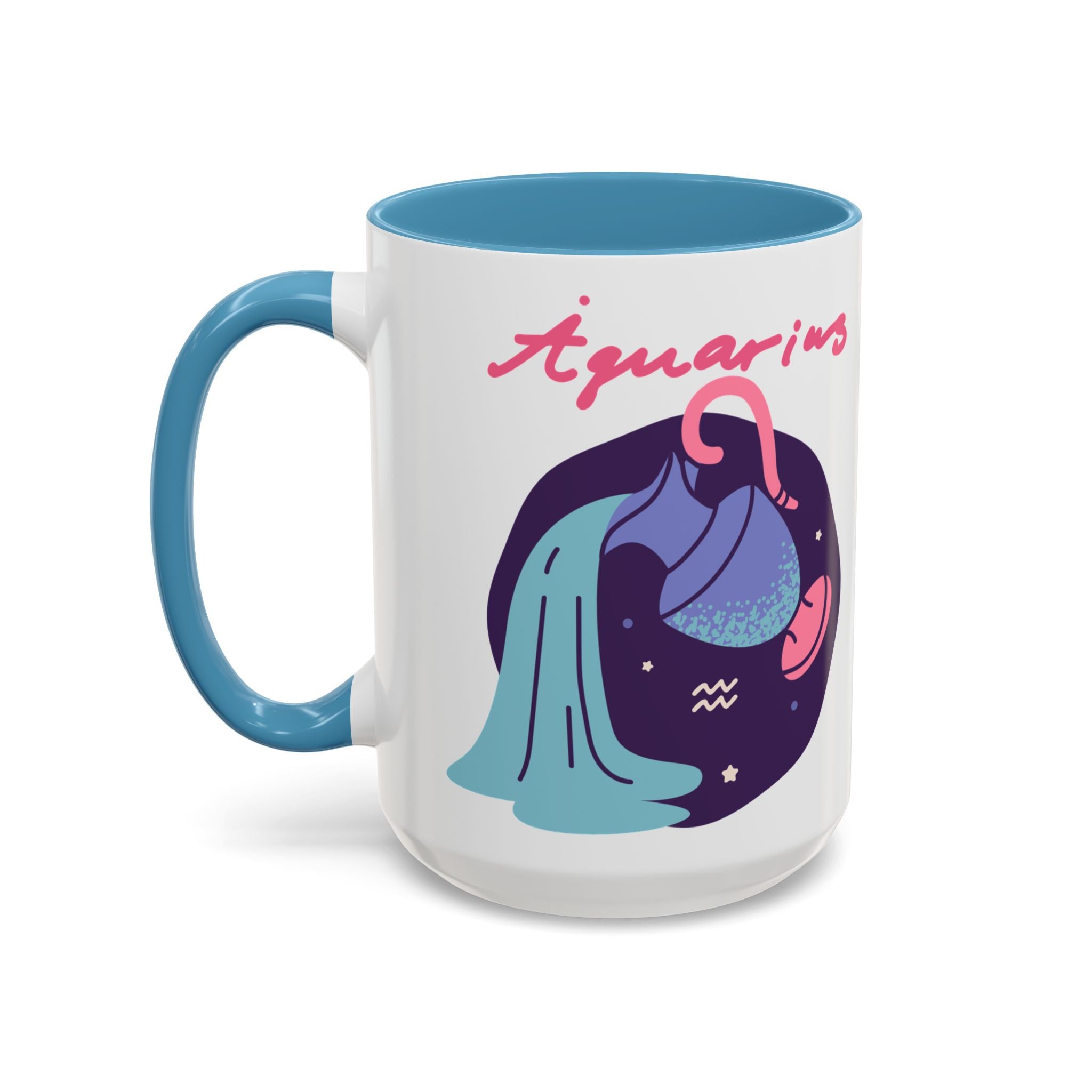 Cute Aquarius Zodiac Mug — 15oz (Pink, Light Blue, & Navy)