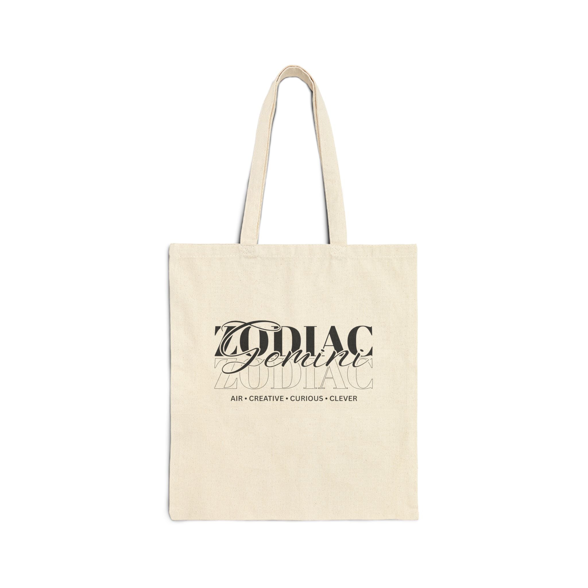 Gemini Zodiac Tote Bag — Cotton Canvas Astrology Tote
