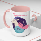 Cute Capricorn Zodiac Mug — 15oz (Pink, Light Blue, & Navy)
